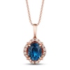 Thumbnail Image 0 of Le Vian Natural Blue Topaz Necklace 1/6 ct tw Diamonds 14K Strawberry Gold