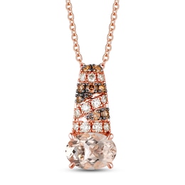 Le Vian Natural Morganite Necklace 1/6 ct tw Diamonds 14K Strawberry Gold