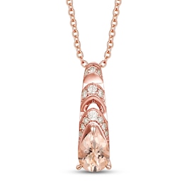 Le Vian Natural Morganite Necklace 1/10 ct tw Diamonds 14K Strawberry Gold