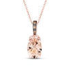 Thumbnail Image 1 of Le Vian Natural Morganite Necklace 1/20 ct tw Diamonds 14K Strawberry Gold