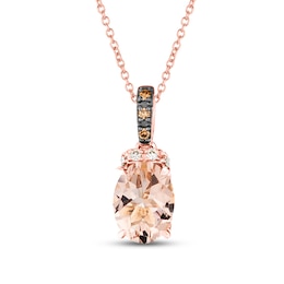 Le Vian Natural Morganite Necklace 1/20 ct tw Diamonds 14K Strawberry Gold