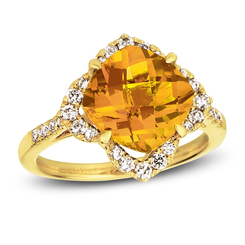 Main Image 1 of Le Vian Natural Citrine Ring 3/8 ct tw Diamonds 14K Honey Gold