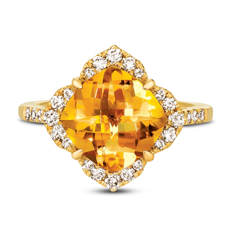 Main Image 2 of Le Vian Natural Citrine Ring 3/8 ct tw Diamonds 14K Honey Gold