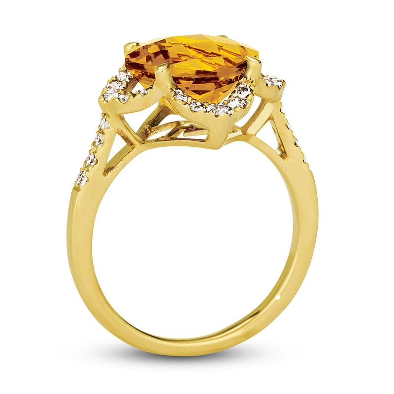 Main Image 3 of Le Vian Natural Citrine Ring 3/8 ct tw Diamonds 14K Honey Gold