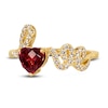 Thumbnail Image 2 of Le Vian Natural Garnet Heart Ring 1/4 ct tw Diamonds 14K Honey Gold