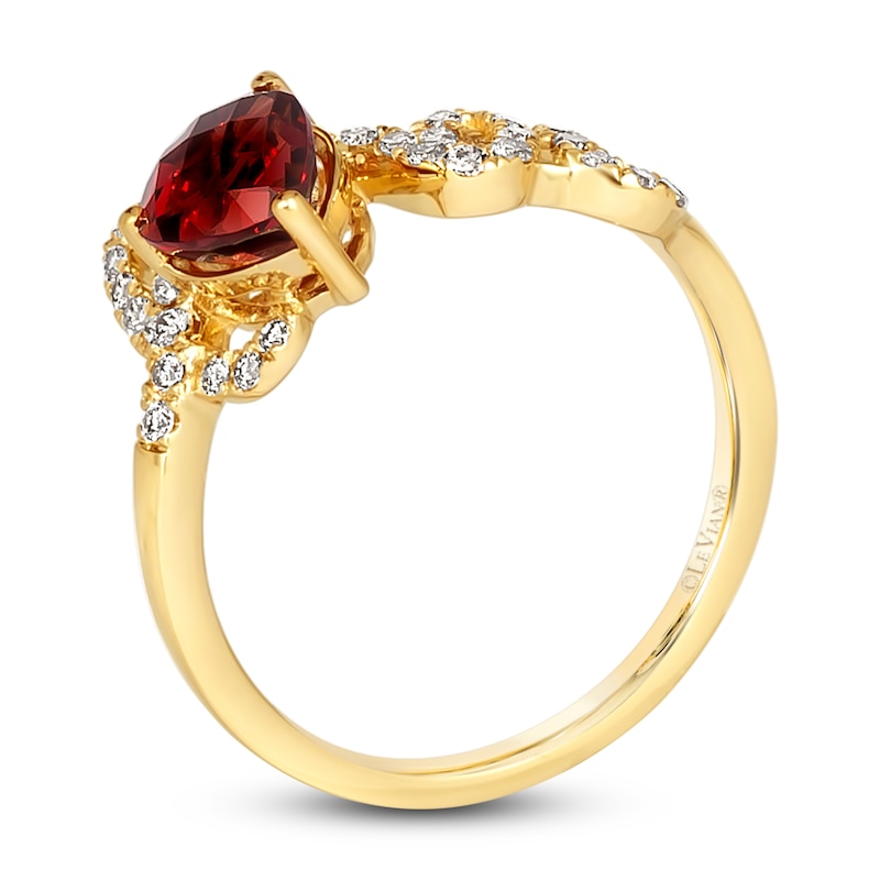 Main Image 3 of Le Vian Natural Garnet Heart Ring 1/4 ct tw Diamonds 14K Honey Gold