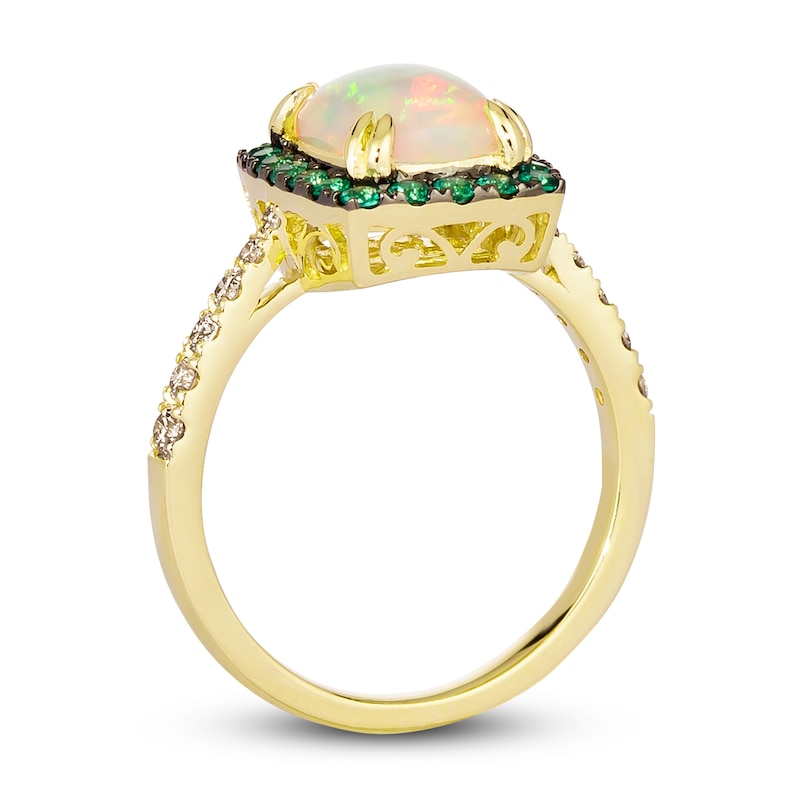 Main Image 3 of Le Vian Natural Opal & Natural Emerald Ring 1/5 ct tw Diamonds 14K Honey Gold