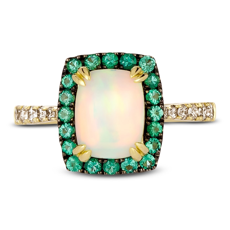 Main Image 4 of Le Vian Natural Opal & Natural Emerald Ring 1/5 ct tw Diamonds 14K Honey Gold