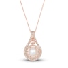 Thumbnail Image 0 of Le Vian Natural Morganite & Freshwater Cultured Pearl Necklace 7/8 ct tw Diamonds 14K Strawberry Gold