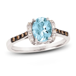 Le Vian Natural Aquamarine Ring 1/10 ct tw Diamonds 14K Vanilla Gold