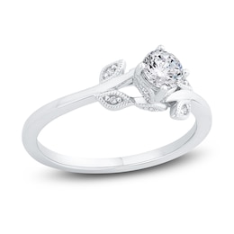 Diamond Engagement Ring 3/8 ct tw Round 14K White Gold