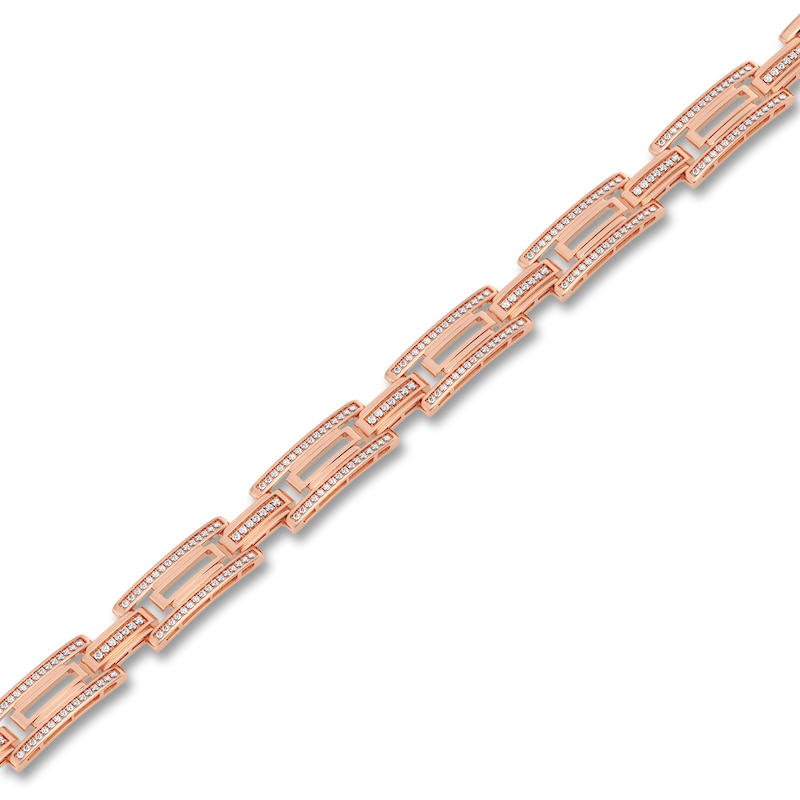 Main Image 2 of Men's Diamond Bracelet 1 ct tw Round 14K Rose Gold 8.5&quot;