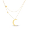 Thumbnail Image 1 of Moon & Stars Necklace 14K Yellow Gold 16&quot;