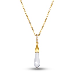 Le Vian Natural Quartz Drop Pendant Necklace Diamond Accents 14K Honey Gold