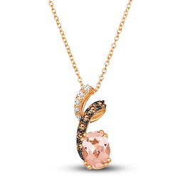 Le Vian Natural Morganite Necklace 1/6 ct tw Diamonds 14K Strawberry Gold