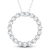 Thumbnail Image 1 of Diamond Circle Pendant Necklace 3 ct tw Round 14K White Gold 18&quot;