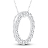 Thumbnail Image 2 of Diamond Circle Pendant Necklace 3 ct tw Round 14K White Gold 18&quot;