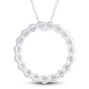 Thumbnail Image 3 of Diamond Circle Pendant Necklace 3 ct tw Round 14K White Gold 18&quot;