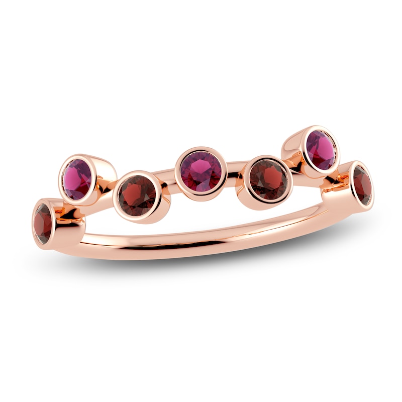 Juliette Maison Natural Rhodolite Garnet & Natural Garnet Ring 10K Rose Gold