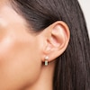Thumbnail Image 1 of Juliette Maison Natural White Sapphire Baguette and Freshwater Cultured Pearl Earrings 10K Rose Gold