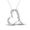 Thumbnail Image 2 of Diamond Heart Pendant Necklace 1/4 ct tw Round 14K White Gold 18&quot;