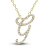 Thumbnail Image 1 of Diamond Initial G Pendant Necklace 1/10 ct tw Round 10K Yellow Gold 18&quot;