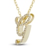 Thumbnail Image 2 of Diamond Initial G Pendant Necklace 1/10 ct tw Round 10K Yellow Gold 18&quot;