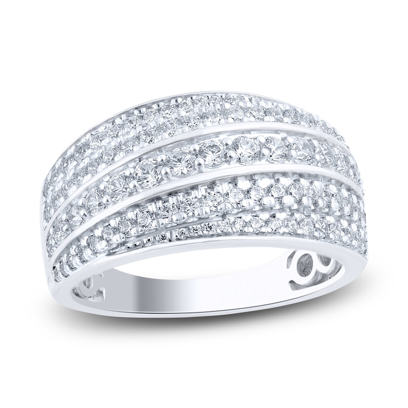 Diamond Multi-Row Anniversary Band 1 ct tw Round 14K White Gold