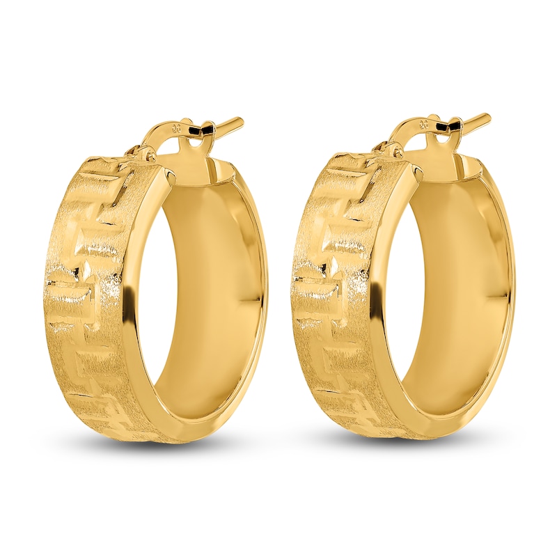 Tube Hoop Earrings 14K Yellow Gold 20mm