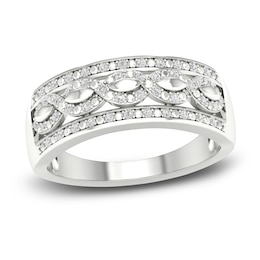 Diamond Wedding Band 1/8 ct tw Round 14K White Gold