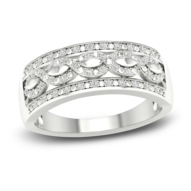 Main Image 1 of Diamond Wedding Band 1/8 ct tw Round 14K White Gold