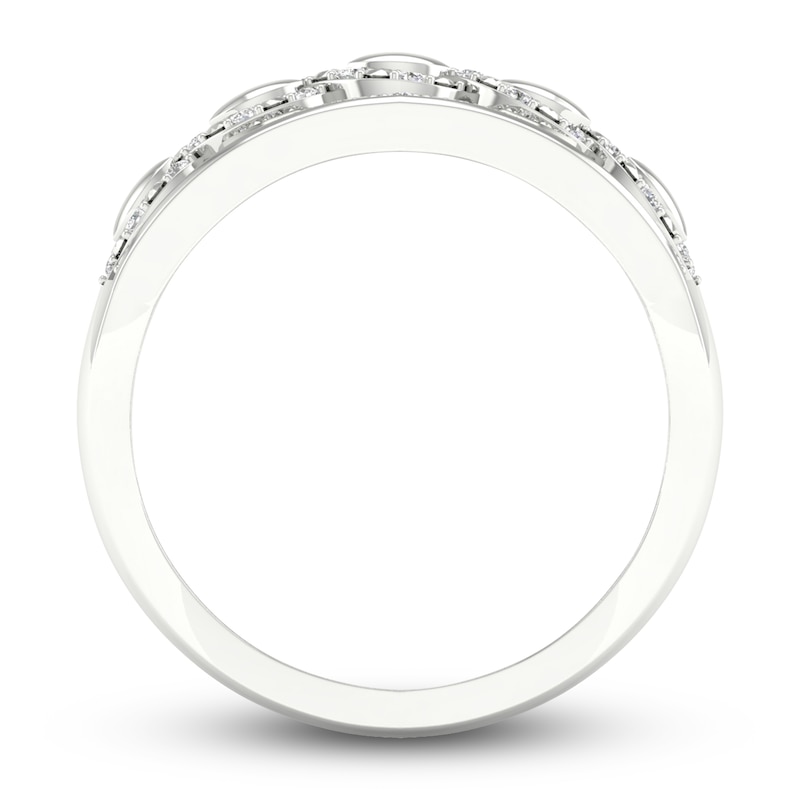 Main Image 4 of Diamond Wedding Band 1/8 ct tw Round 14K White Gold