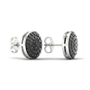 Thumbnail Image 3 of Men's Black Diamond Stud Earrings 1 ct tw Round 10K White Gold