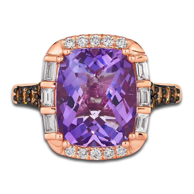 Main Image 3 of Le Vian Natural Amethyst Ring 1/2 ct tw Diamonds 14K Strawberry Gold