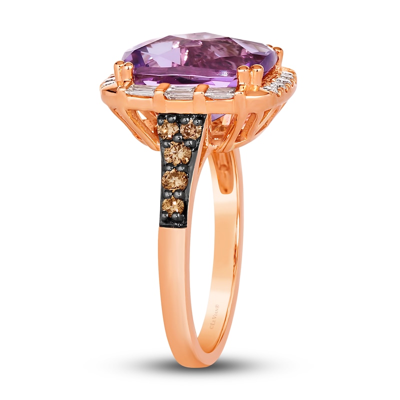 Main Image 4 of Le Vian Natural Amethyst Ring 1/2 ct tw Diamonds 14K Strawberry Gold