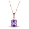 Thumbnail Image 1 of Le Vian Natural Amethyst Necklace 1/6 ct tw Diamonds 14K Strawberry Gold