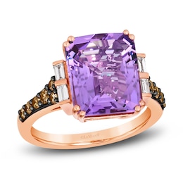 Le Vian Natural Amethyst Ring 1/2 ct tw Diamonds 14K Strawberry Gold