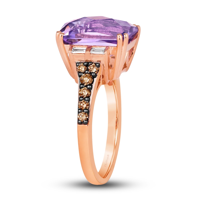 Main Image 4 of Le Vian Natural Amethyst Ring 1/2 ct tw Diamonds 14K Strawberry Gold