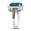 Thumbnail Image 3 of Le Vian Natural Blue Topaz Pendant Ring 5/8 ct tw Diamonds 14K Vanilla Gold