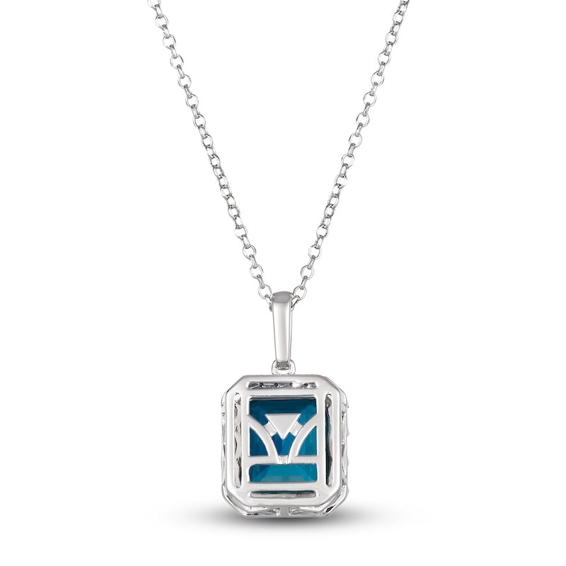 Main Image 3 of Le Vian Natural Blue Topaz Pendant Necklace 1/3 ct tw Diamonds 14K Vanilla Gold 19&quot;