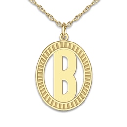 Initial Pendant Necklace 14K Yellow Gold 18&quot;