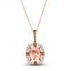 Thumbnail Image 1 of Le Vian Natural Morganite Pendant Necklace 1/2 ct tw Diamonds 14K Strawberry Gold 19&quot;