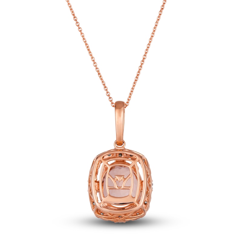 Main Image 3 of Le Vian Natural Morganite Pendant Necklace 1/2 ct tw Diamonds 14K Strawberry Gold 19&quot;