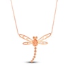 Thumbnail Image 2 of Le Vian Natural Morganite Dragonfly Necklace 1/5 ct tw Diamonds 14K Strawberry Gold 19"