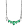 Thumbnail Image 0 of Natural Emerald Necklace 1/15 ct tw Diamonds 14K White Gold 18"