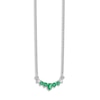 Thumbnail Image 1 of Natural Emerald Necklace 1/15 ct tw Diamonds 14K White Gold 18"