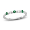 Thumbnail Image 1 of Natural Emerald Wedding Band 1/10 ct tw Round 14K White Gold