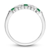 Thumbnail Image 1 of Natural Emerald Wedding Band 1/10 ct tw Round 14K White Gold