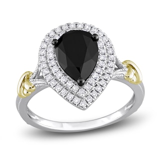 Midnight Black Diamond 1â…œ CT. T.W. Black Diamond 10K Rose Gold Bridal  Ring Set