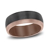 Thumbnail Image 1 of Men's Wedding Band Brown/Black Tungsten 8.0mm